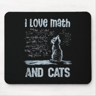 Tapis De Souris J'aime les maths et les chats drôle amateur de cha