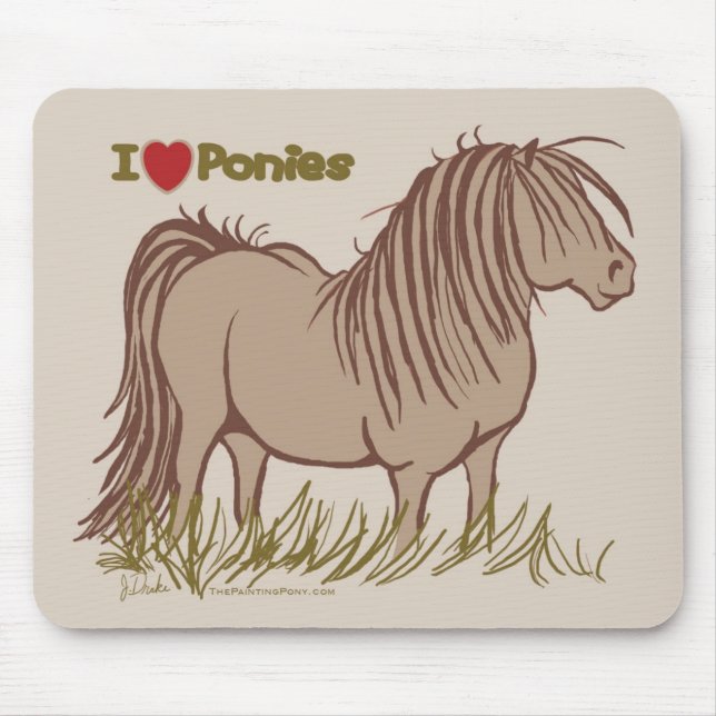 Tapis De Souris J'aime les poneys (Devant)