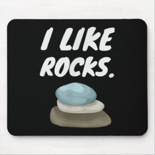 Tapis De Souris J'Aime Les Roches - Géologue Amusant Miner Rock Ho
