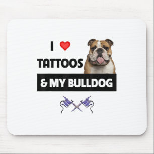 Tapis De Souris J'Aime Les Tatouages Et Mon Chien De Chien À Chien