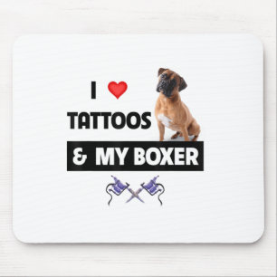 Tapis De Souris J'Aime Les Tatouages Et Mon Chien Tatoué De Chien 