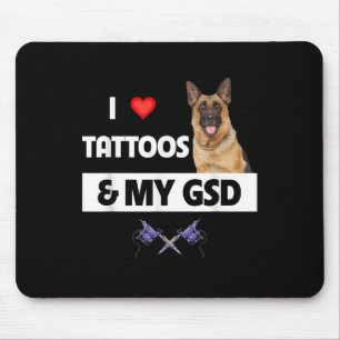 Tapis De Souris J'Aime Les Tatouages Et Mon Corps De Chien Alleman