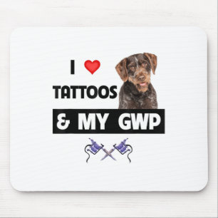 Tapis De Souris J'Aime Les Tatouages Et Mon Gwp À poils durs Allem