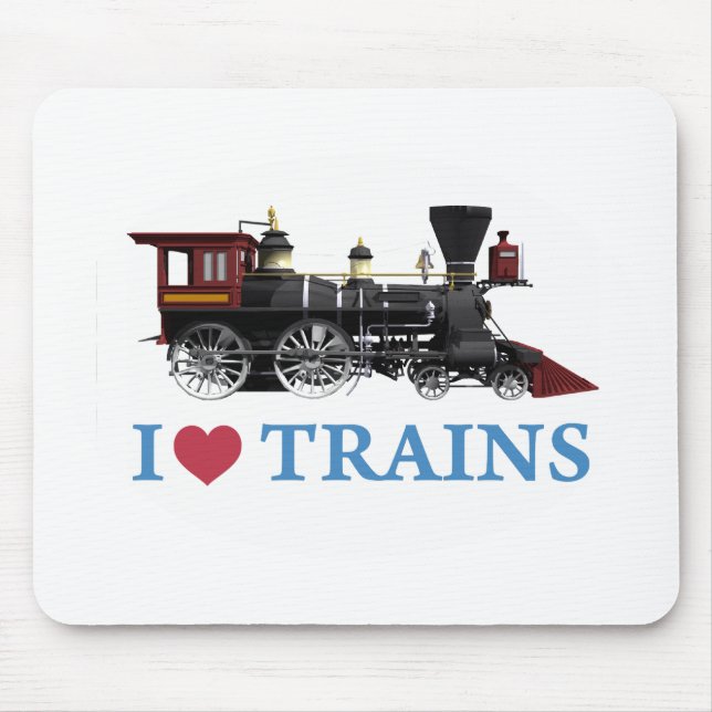 Tapis De Souris J'aime les trains (Devant)