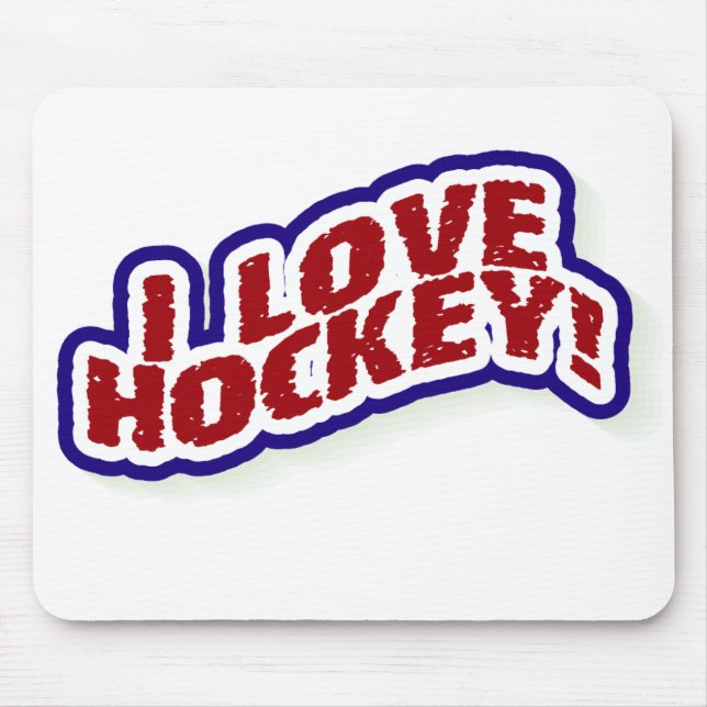 Tapis De Souris J'aime l'hockey (Devant)