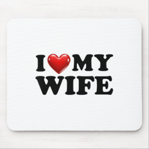 Tapis De Souris J'Aime Ma Femme, Blanc, Couleur, Hommes, Femmes Te