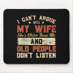 Tapis De Souris J'aime ma femme un peu plus âgée Citation drôle Fe