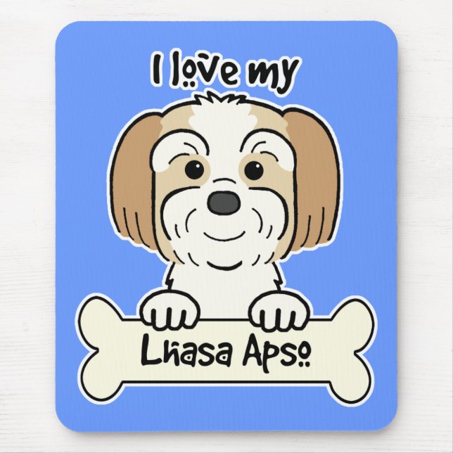 Tapis De Souris J'aime ma Lhasa Apso (Devant)