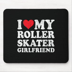 Tapis De Souris J'aime ma petite amie en patins à roulettes Funny 