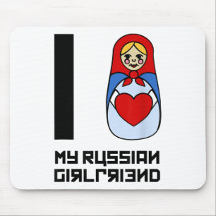 Tapis De Souris J'Aime Ma Petite Amie Russe Matrioszka _1