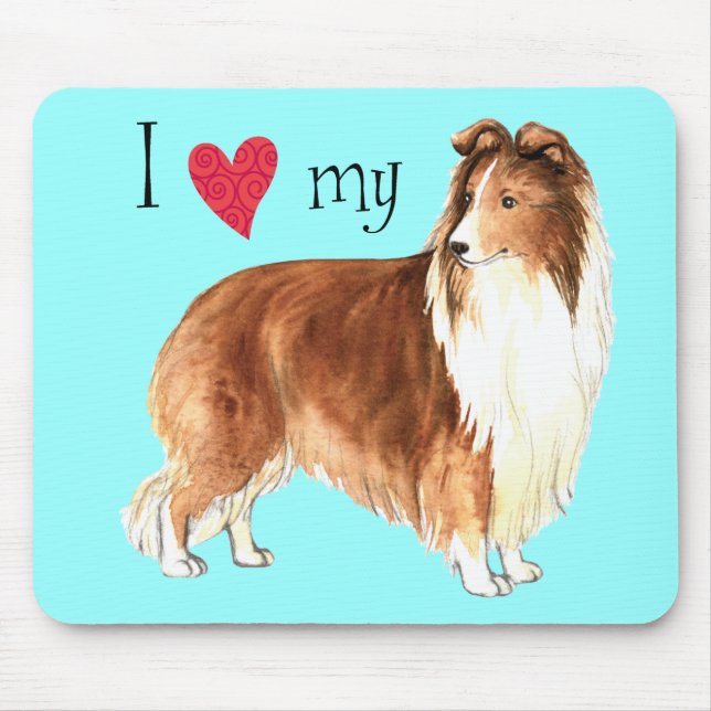 Tapis De Souris J'aime ma Sheltie (Devant)