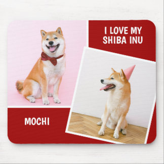 Tapis De Souris J'Aime Ma Shiba Inu Deux Photo