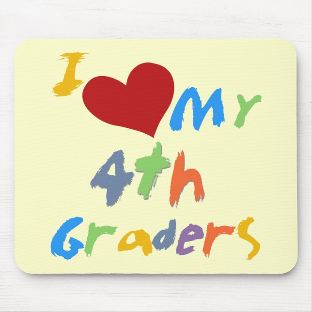 Tapis De Souris J'aime mes 4èmes T-shirts et cadeaux de niveleuses (Devant)