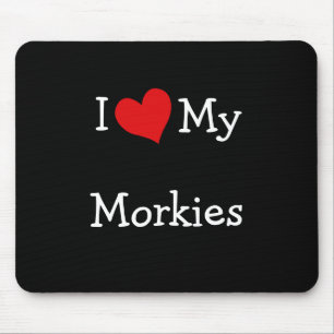 Tapis De Souris J'Aime Mes Morkies