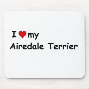 Tapis De Souris J'Aime Mon Airedale Terrier