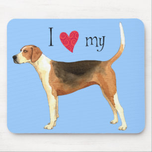 Tapis De Souris J'aime mon American Foxhound