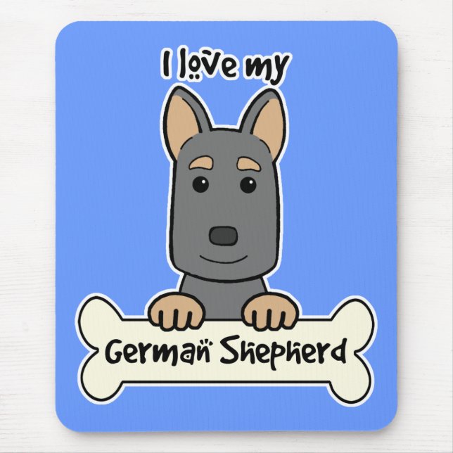 Tapis De Souris J'aime mon berger allemand (Devant)