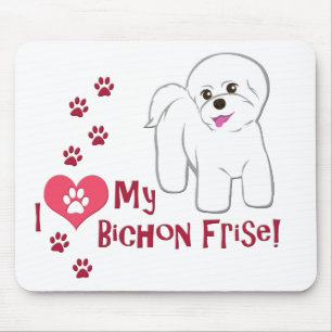 Tapis De Souris J'Aime Mon Bichon Frise !