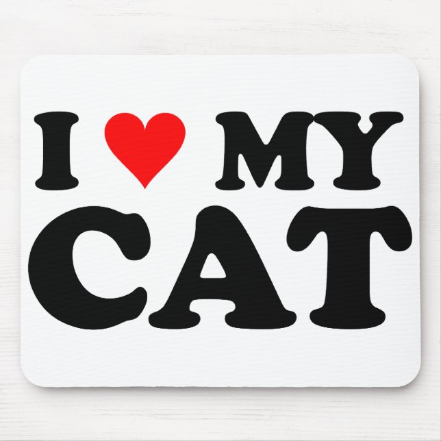Tapis De Souris J'aime mon chat (Devant)