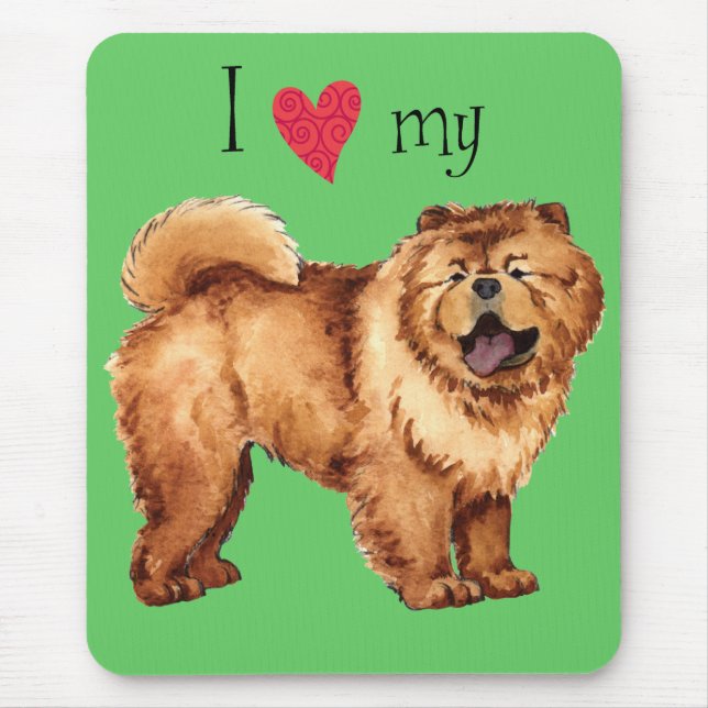 Tapis De Souris J'aime mon Chow (Devant)