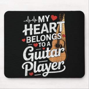 Tapis De Souris J'aime mon mari joueur de guitare femme drôle