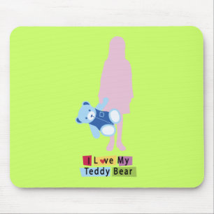 Tapis De Souris J'aime mon ours en peluche