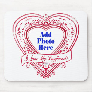 Tapis De Souris J'Aime Mon Petit Ami ! Photo Red Hearts