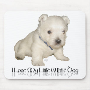 Tapis De Souris J'Aime Mon Petit Chien Blanc - Chien De Chien West