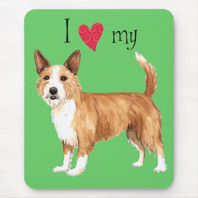 Tapis De Souris J'aime mon Podengo portugais Pequeno (Devant)