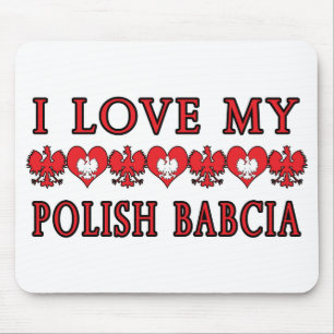 Tapis De Souris J'Aime Mon Polonais Babcia