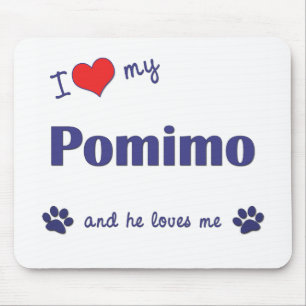 Tapis De Souris J'aime mon Pomimo (le chien masculin)