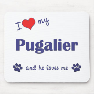 Tapis De Souris J'aime mon Pugalier (le chien masculin)