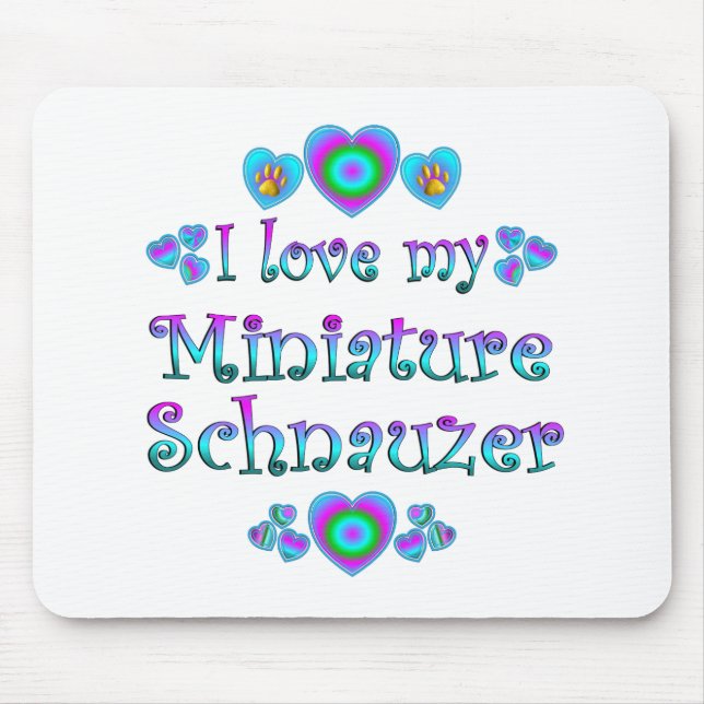 Tapis De Souris J'aime mon Schnauzer miniature (Devant)