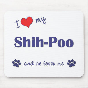 Tapis De Souris J'aime mon Shih-Poo (le chien masculin)