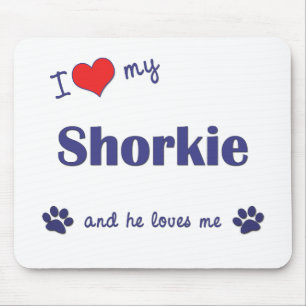 Tapis De Souris J'aime mon Shorkie (le chien masculin)