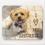 Tapis De Souris J'Aime Mon Shorkie | Photo complète<br><div class="desc">Cette mignonne mousepad moderne présente une adorable photo d'un Shorkie portant une cravate arc... et le texte, "J'aime (coeur) mon Shorkie." Facile de customiser le texte pour n'importe quelle race de chien! Remplacez la photo par une de vos propres ou laissez-la telle quelle (c'est mon mignon petit Shorkie guy). ;)...</div>