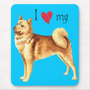 Tapis De Souris J'aime mon Spitz finlandais