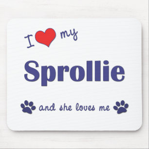 Tapis De Souris J'aime mon Sprollie (le chien femelle)