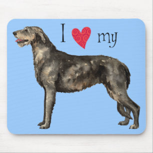 Tapis De Souris J'aime mon Wolfhound irlandais