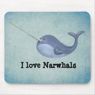 Tapis De Souris J'aime Narwhals