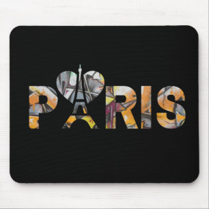 Tapis De Souris J'aime Paris avec un décor urbain bien coloré