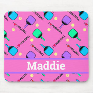 Tapis De Souris J'aime Pickleball rose