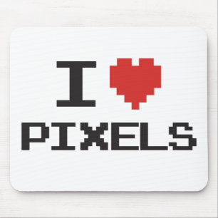 Tapis De Souris J'aime pixels pixellisé coeur rétro 8bit gamer