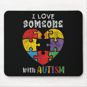 Tapis De Souris J'Aime Quelqu'Un Avec Sensibilisation sur l'autism
