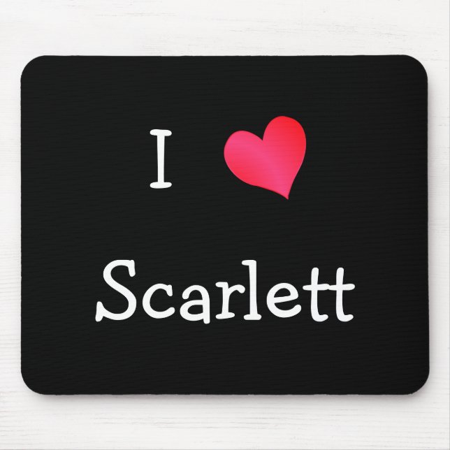 Tapis De Souris J'aime Scarlett (Devant)
