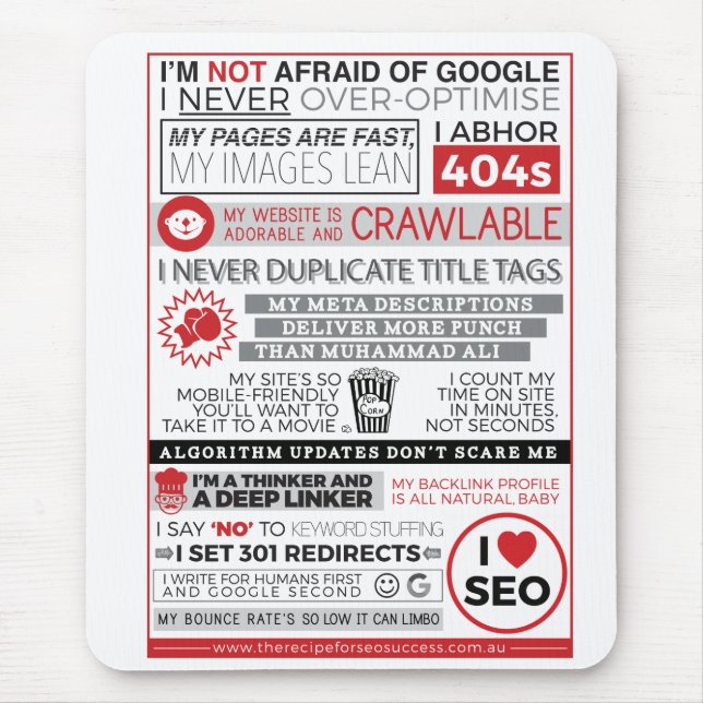 TAPIS DE SOURIS J'AIME SEO MOUSEPAD (Devant)