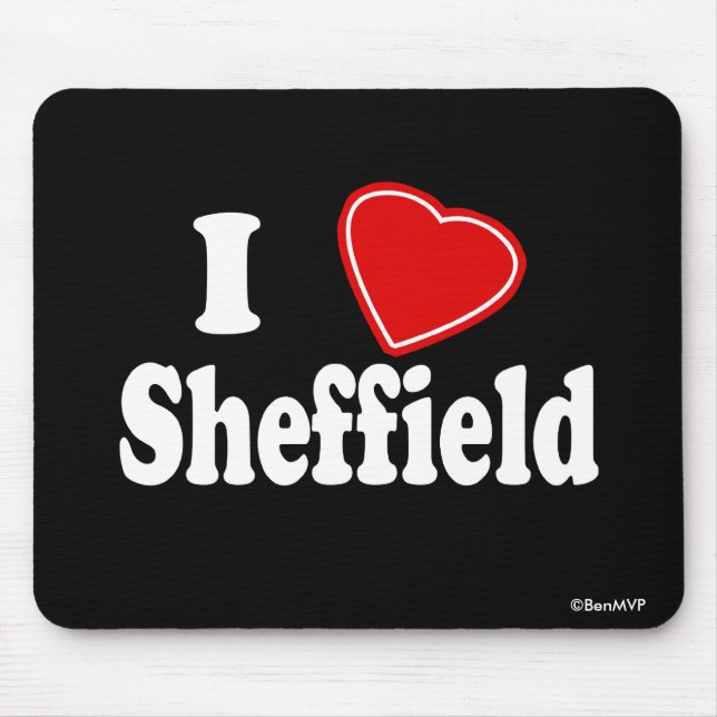 Tapis De Souris J'aime Sheffield (Devant)