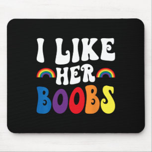 Tapis De Souris J'aime Son Sein Couples Lesbiennes Lgbtq Drôle Val