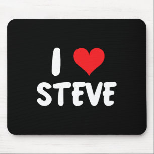 Tapis De Souris J'aime Steve - Cœur - Nom