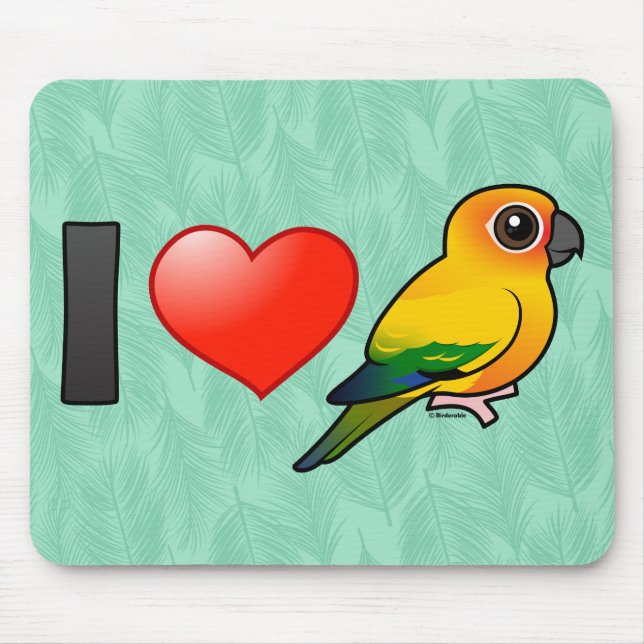 Tapis De Souris J'aime Sun Conures (Devant)